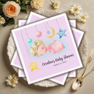 A sweet little girl Baby Shower Napkins