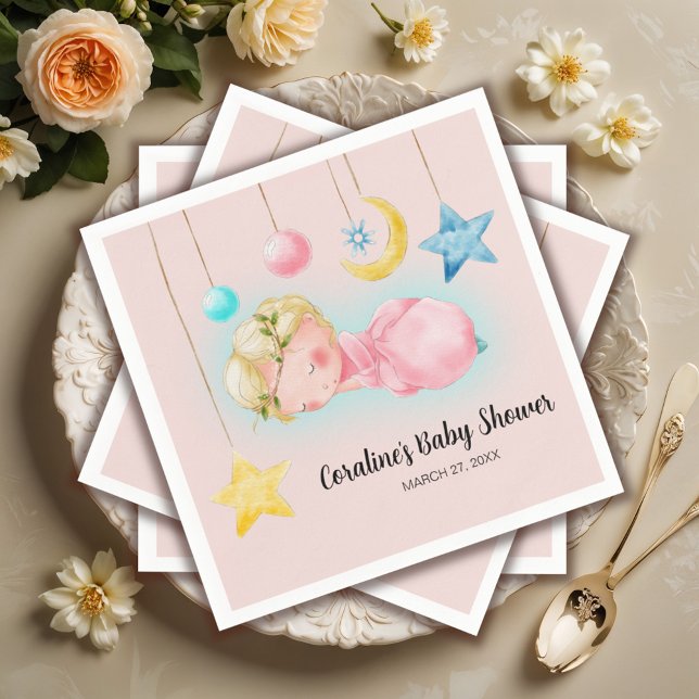 A sweet little girl Baby Shower Napkins (Creator Uploaded)
