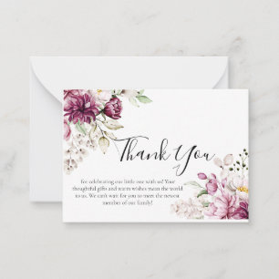 A Sweet Little Girl Baby Shower Thank You Card