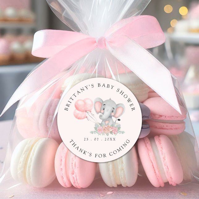 A Sweet Little Girl is on her Way Baby shower Classic Round Sticker (Creator Uploaded)