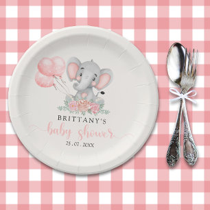 A Sweet Little Girl is on her Way Baby shower Paper Plates