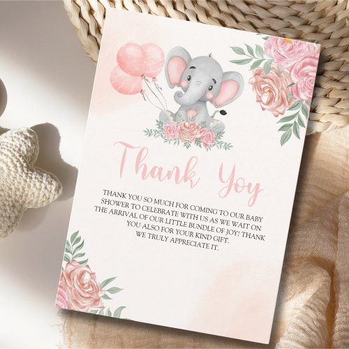 A Sweet Little Girl is on her Way Baby shower Thank You Card