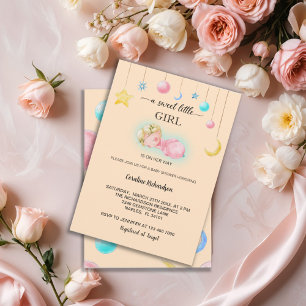 A sweet little girl ivory Baby Shower Invitation