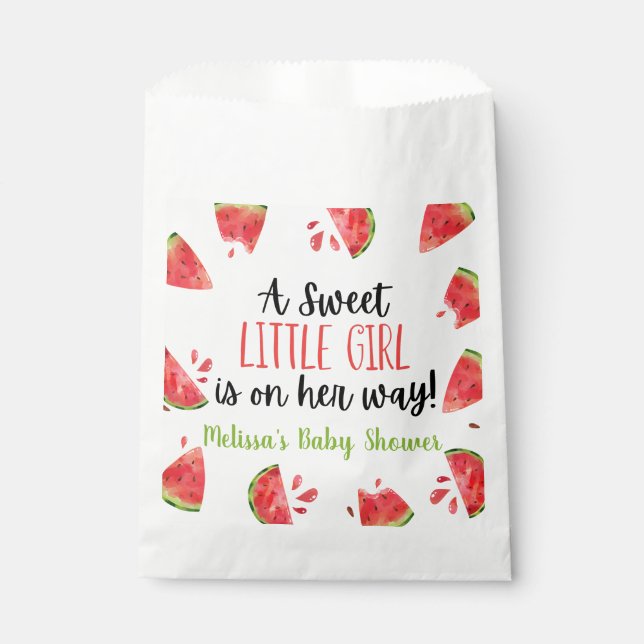 A Sweet Little Girl  Watermelon Baby Shower Favor Bag (Front)