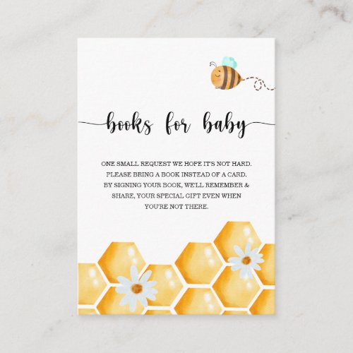 A Sweet Little Honey Baby Shower Book Request Enclosure Card