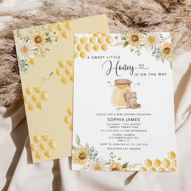 A sweet little honey baby shower invitation (Creator Uploaded)