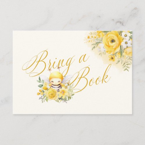 A Sweet Little Honey Bee Baby Shower Bring A Book Enclosure Card