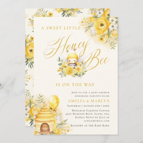 A Sweet Little Honey Bee Baby Shower Invitation