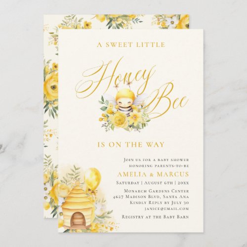 A Sweet Little Honey Bee Baby Shower Invitation