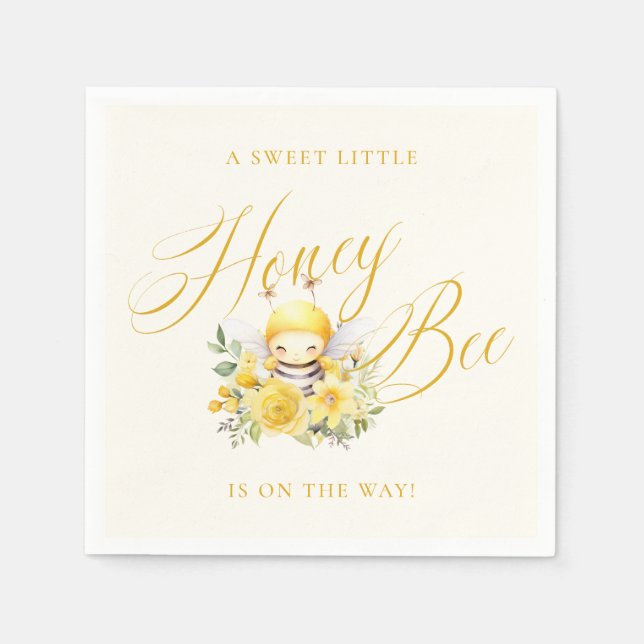 A Sweet Little Honey Bee Baby Shower Napkins (Front)