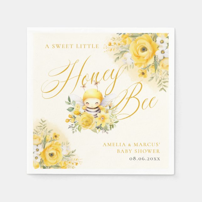 A Sweet Little Honey Bee Baby Shower Napkins (Front)