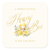 A Sweet Little Honey Bee Baby Shower Square Sticker