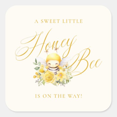 A Sweet Little Honey Bee Baby Shower Square Sticker