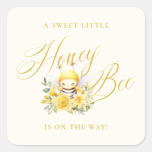 A Sweet Little Honey Bee Baby Shower Square Sticker