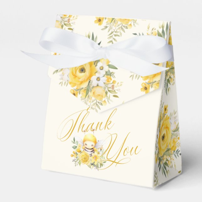 A Sweet Little Honey Bee Baby Shower Thank You Favor Boxes (Front Side)
