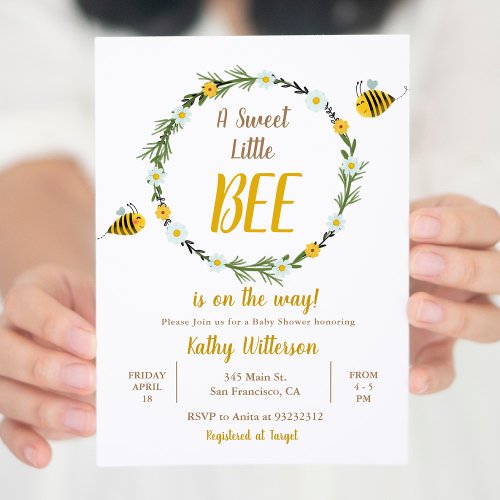 A Sweet little Honey Bee is on the way Baby Shower Invitation