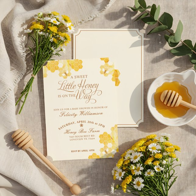 A Sweet Little Honey On The Way | Bee Baby Shower Invitation (A Sweet Little Honey On The Way | Bee Baby Shower Invitation)