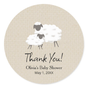 A Sweet Little Lamb Baby Shower Favor Sticker