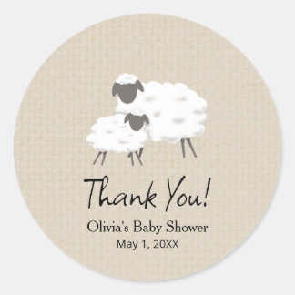 A Sweet Little Lamb Baby Shower Favor Sticker