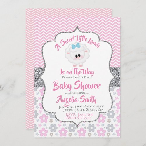 A Sweet Little Lamb Baby Shower Invitation