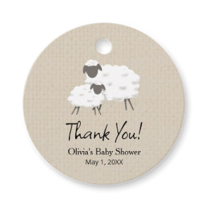 A sweet little lamb favor tag