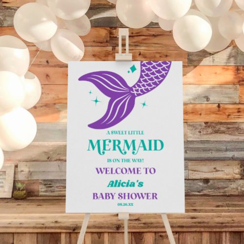 A Sweet Little Mermaid Baby Shower Welcome Sign