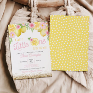 A Sweet Little One Lemon Baby Shower Invitation