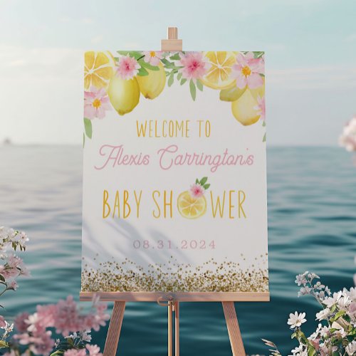 A Sweet Little One Lemon Baby Shower Welcome Sign