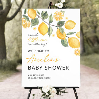 A Sweet Little One Lemon Baby Shower Welcome Sign