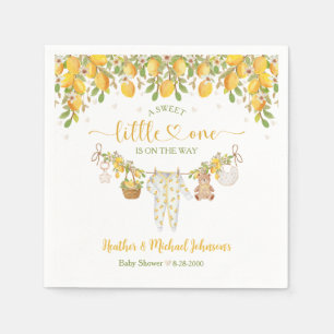 A Sweet Little One Lemon Citrus Baby Shower Napkins