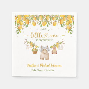 A Sweet Little One Lemon Citrus Baby Shower Napkins