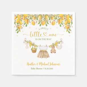 A Sweet Little One Lemon Citrus Baby Shower Napkins