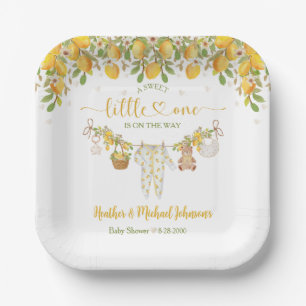 A Sweet Little One Lemon Citrus Baby Shower Paper Plates