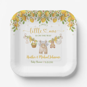 A Sweet Little One Lemon Citrus Baby Shower Paper Plates