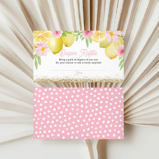A Sweet Little One Lemon Diaper Raffle Enclosure Card
