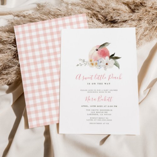 A sweet little Peach Baby Shower Invitation