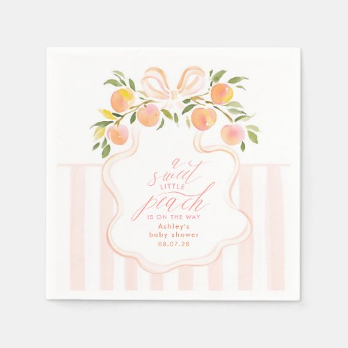 A Sweet Little Peach Baby Shower Napkins
