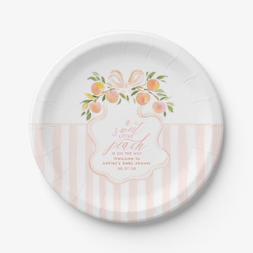 A Sweet Little Peach Baby Shower Paper Plates