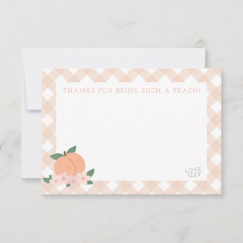 A Sweet Little Peach Baby Shower  Thank You Card