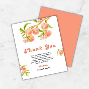 A Sweet Little Peach Baby Shower Thank You Card