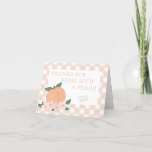 A Sweet Little Peach Baby Shower Thank You Card