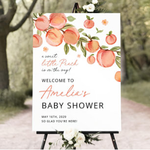 A Sweet Little Peach Baby Shower Welcome Sign Temp