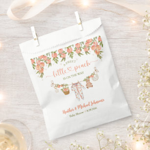 A Sweet Little Peach Clothesline Baby Shower Favor Bag