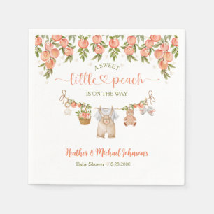 A Sweet Little Peach Clothesline Boy Baby Shower Napkins
