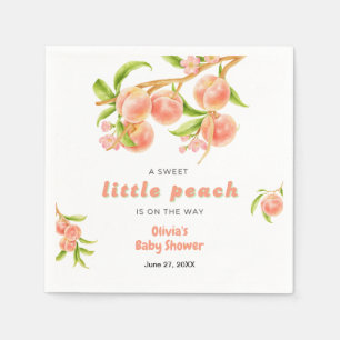 A Sweet Little Peach Fruit Baby Shower  Napkins
