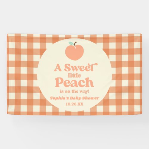 A Sweet Little Peach Fruit Pink Orange Baby Shower Banner