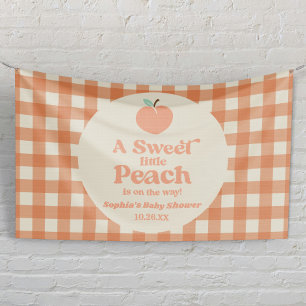 A Sweet Little Peach Fruit Pink Orange Baby Shower Banner