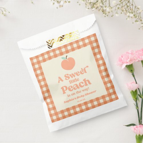 A Sweet Little Peach Fruit Pink Orange Baby Shower Favor Bag