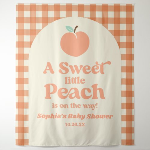 A Sweet Little Peach Fruit Pink Orange Baby Shower Tapestry