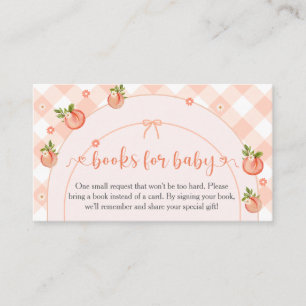 A Sweet Little Peach Gingham Baby Shower Enclosure Card